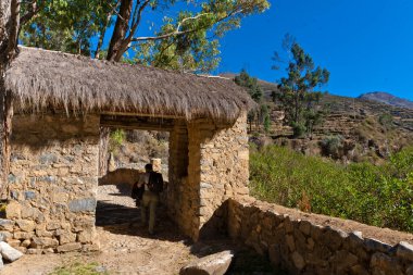 Huancaya, Lima Peru, dağlı güzel bir manzara.