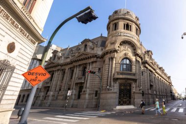 Arquitectura en las calles del centro histrico de Lima, Peru. Abril 2023