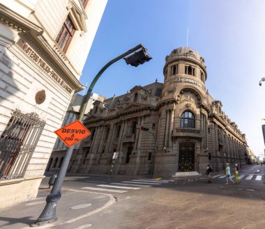 Arquitectura en las calles del centro histrico de Lima, Peru. Abril 2023