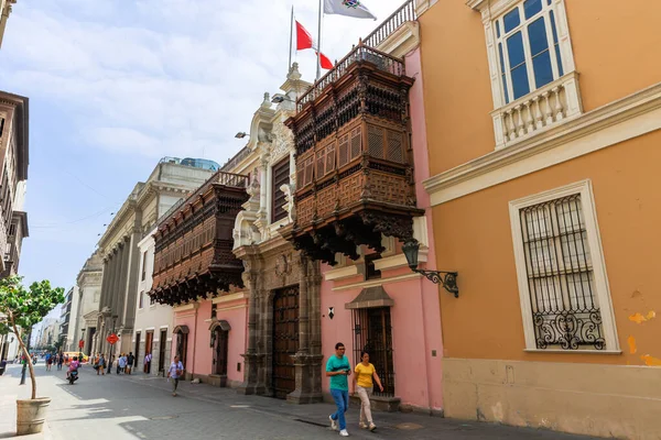 Arquitectura Las Calles Del Centro Histrico Lima Peru Abril 2023 — Stockfoto