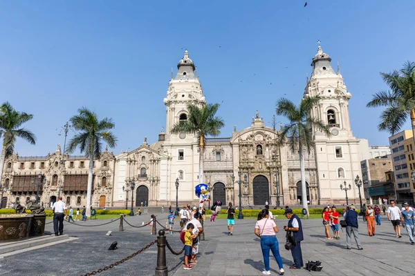Catedral Baslica Lima Esta Ubicada Plaza Mayor Lima — 图库照片