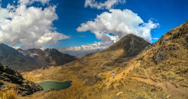 Peru 'daki güzel dağ manzarası, Huaytapallana Dağı, Huancayo Peru, 
