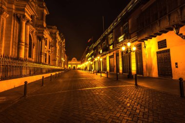 Lima Peru 'nun manzarası, sokakları ve turistik binaları