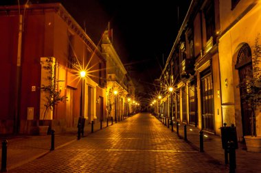 Lima central square, night views. Views, streets and tourist buildings of Lima Peru