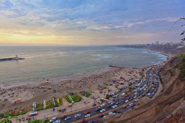 Lima Peru 'nun manzarası, sokakları ve turistik binaları