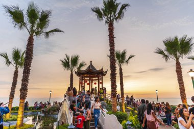 Gran Parque Chino, tourist attraction overlooking the sea in the Malecon of Miraflores, a recreational place. Peru