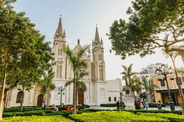 Plaza Francia, streets and buildings of the historical center of Lima, Peru.