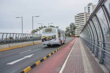 Streets of the district of Miraflores in Lima, Peru