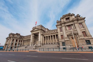 Peru Adalet Sarayı Panoramik, Mart 2018, Lima Peru