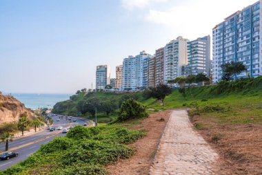 Streets of the district of Miraflores in Lima, Peru