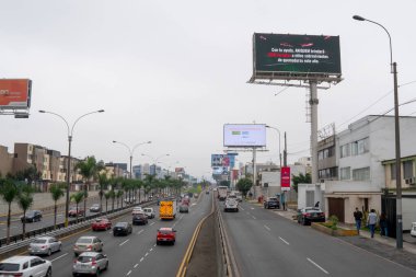 Lima City, Peru 'da trafik var.