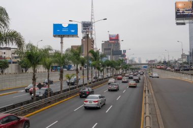Lima City, Peru 'da trafik var.