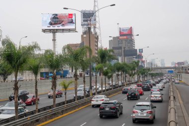 Lima City, Peru 'da trafik var.