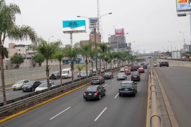 Lima City, Peru 'da trafik var.