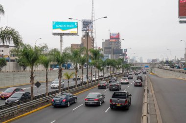 Lima City, Peru 'da trafik var.