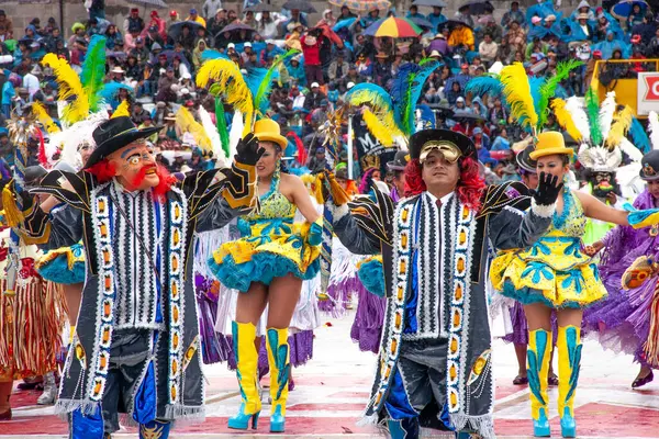 Candelaria Festival Puno Peru Tanečníci Vzdávají Hold Panně Candelarijské Tanečnicemi — Stock fotografie