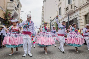 4 Şubat 2024, Lima Peru. Lima Meydanı 'nda Candelaria Bakiresinin Şenlik Töreni.