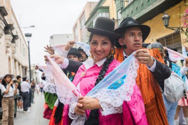 4 Şubat 2024, Lima Peru. Lima Meydanı 'nda Candelaria Bakiresinin Şenlik Töreni.