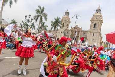 4 Şubat 2024, Lima Peru. Lima Meydanı 'nda Candelaria Bakiresinin Şenlik Töreni.