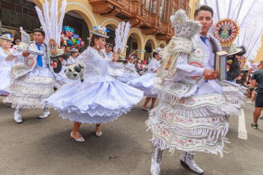 4 Şubat 2024, Lima Peru. Candelaria Bakiresi 'nin Lima Meydanı' ndaki geçit töreni..