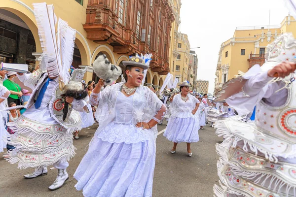 Února 2024 Lima Peru Přehlídka Slavnosti Panny Marie Candelaria Hlavním — Stock fotografie