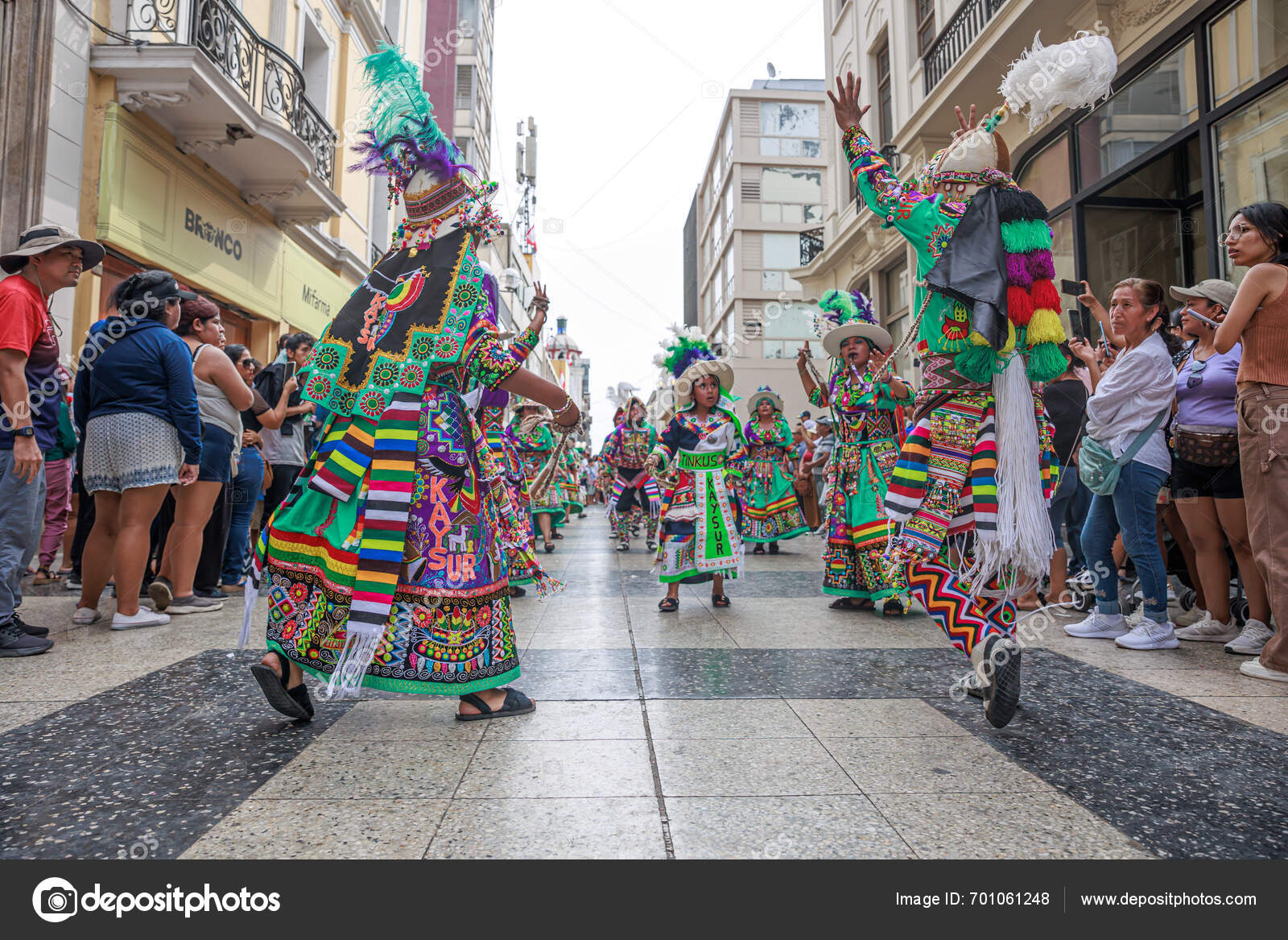 February 2024 Lima Peru Dancers Music Bands Parade Festivity Virgin