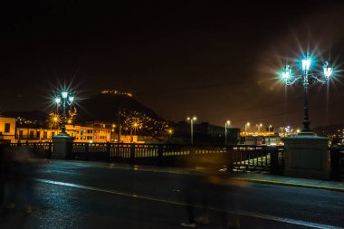 Akşamları şehir manzarası, Lima, Peru