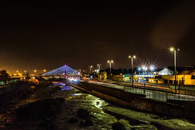 Gece vakti köprü manzarası Lima, Peru