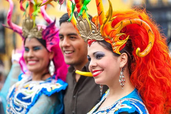 Festa Della Candelaria Danze Folcloristiche Con Costumi Tipici Lima Perù — Foto Stock
