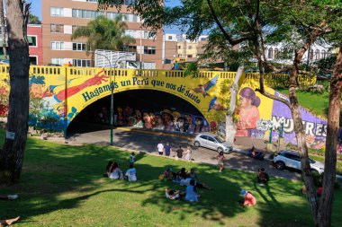 Barranco, Lima Peru 'nun turizm bölgesindeki köprü..