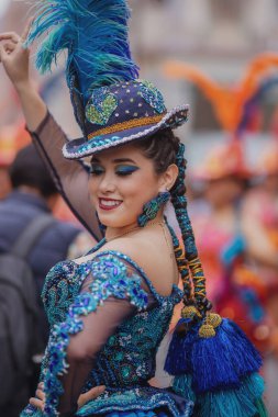 Peru 'nun tarihi merkezi Lima' da geleneksel Candelaria Bakiresi Festivali dansçıları. 18 Kasım 2023. 