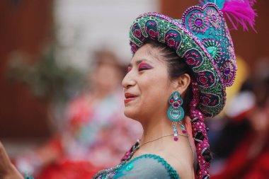 Peru 'nun tarihi merkezi Lima' da geleneksel Candelaria Bakiresi Festivali dansçıları. 18 Kasım 2023. 