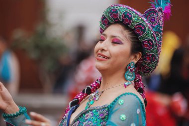 Peru 'nun tarihi merkezi Lima' da geleneksel Candelaria Bakiresi Festivali dansçıları. 18 Kasım 2023. 
