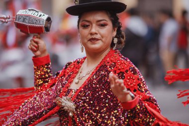 Peru 'nun tarihi merkezi Lima' da geleneksel Candelaria Bakiresi Festivali dansçıları. 18 Kasım 2023. 