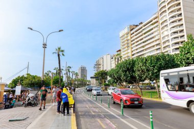 Lima Peru. January 2025. Larcomar Shopping Mall, a place to go shopping and stroll along the Malecn de Miraflores, enjoy adventure sports such as paragliding or visit the Chinese park. clipart