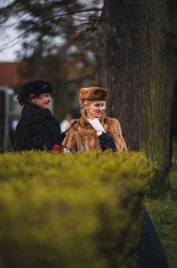 JOSEFOV, CZECH Cumhuriyet, Nisan 01, 2023 - Josefov kalesinin açılışı. 1866 'daki Prusya-Avusturya savaşının gösterimi. Dönem kostümlü oyuncular.