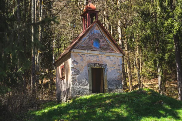 森の中の放棄された礼拝堂の外観 昼間だ — ストック写真
