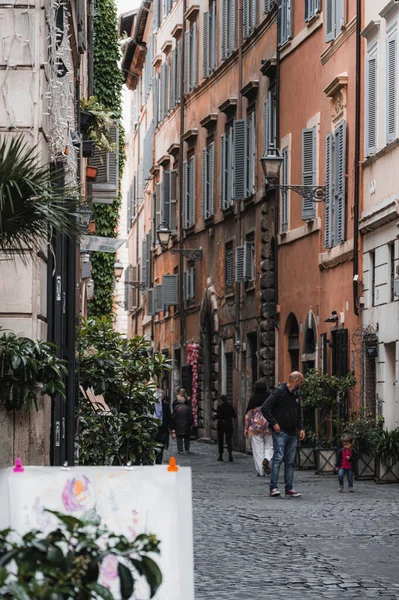 Stare Historyczne Ulice Centrum Rzymu Włochy Budynki Mieszkalne Zewnątrz Zdjęcia Stockowe bez tantiem