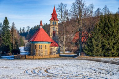 A view to the Saint Joseph Chapel in art nouveau near Sediviny, Czech republic clipart