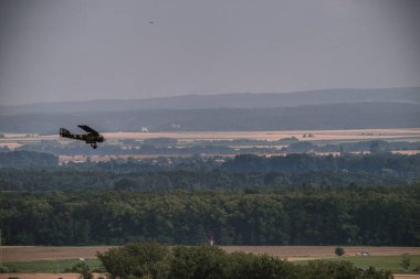 Kuneticka hora, Czech republic - June 27 2024: Historic airplane. Morane-Saulnier MS.139 clipart