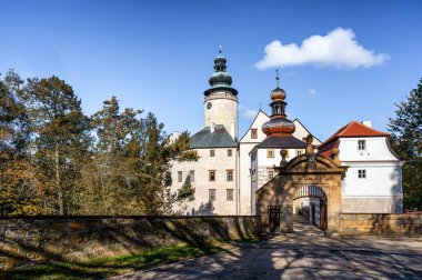 Famous tourist baroque Lemberk castle, Liberec region, North Bohemia, Czech republic clipart