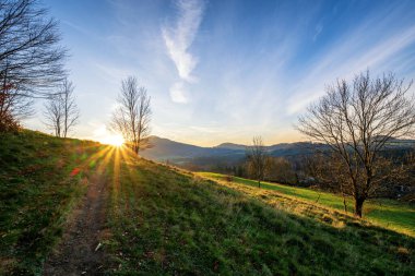 Rynartice 'deki Kov Vrch tepesinden Bohemian İsviçre Ulusal Parkı manzarası. Çek Cumhuriyeti, Avrupa.