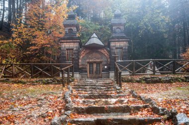 The Russian Chapel on the Vri Pass. (Ruska kapelica na Vriu) in Slovenia clipart