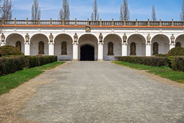 Çiçek bahçesinde bahar zamanı Kromeriz, UNESCO dünya mirası, Çek Cumhuriyeti, Avrupa