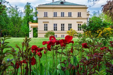 Castle Park 'tan İmparatorluk tarzında bir kale manzarası.