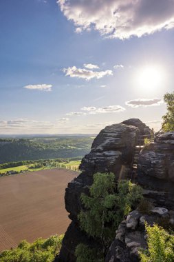 Lilienstein Zirvesinden Majestic Views, Sakson İsviçre, Almanya
