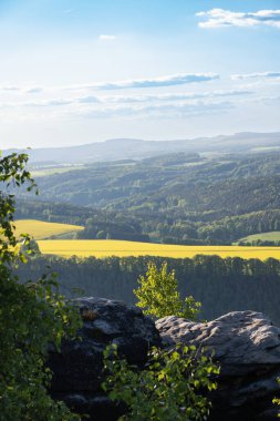 Lilienstein Zirvesinden Majestic Views, Sakson İsviçre, Almanya