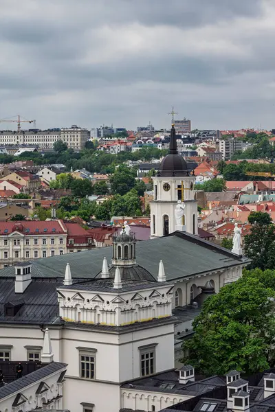 VILNIUS, Litvanya - JUne 2 2025: Vilnius 'un eski ve modern kısmının panoramik şehir manzarası 