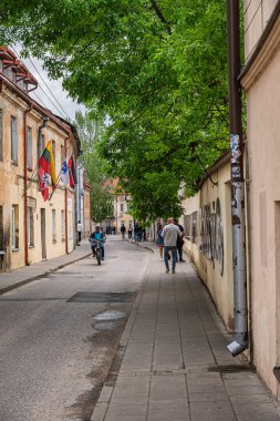 Vilnius, Litvanya - 2 Haziran 2025: Uupis sokakları