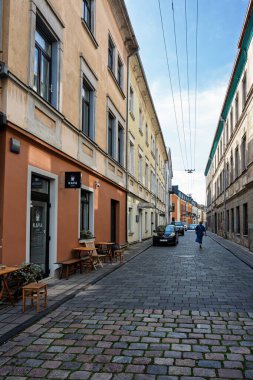 Kaunas, Litvanya, 3 Haziran 2025: Kaunas, Litvanya 'nın merkezinde sokaklar.